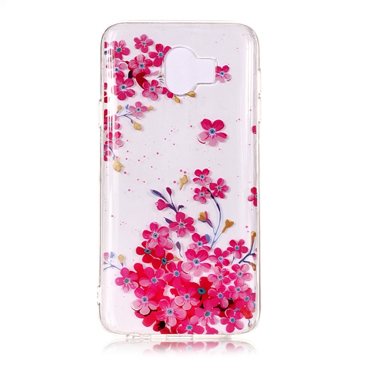 Pattern Printing IMD TPU Cell Phone Cover for Samsung Galaxy J4 (2018) - Pink Flower-1