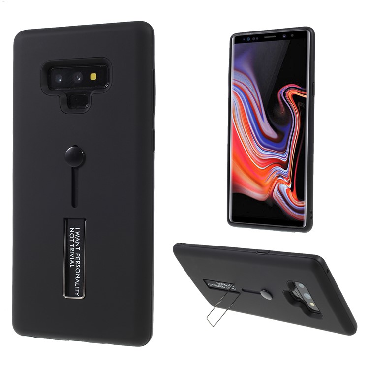 

Kickstand Finger Grip PC TPU Hybrid Case for Samsung Galaxy Note9 N960 - Black