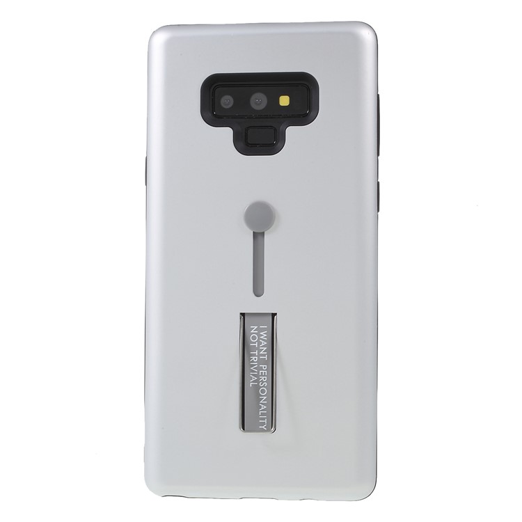 

Kickstand Finger Grip PC TPU Hybrid Shell for Samsung Galaxy Note9 N960 - Silver