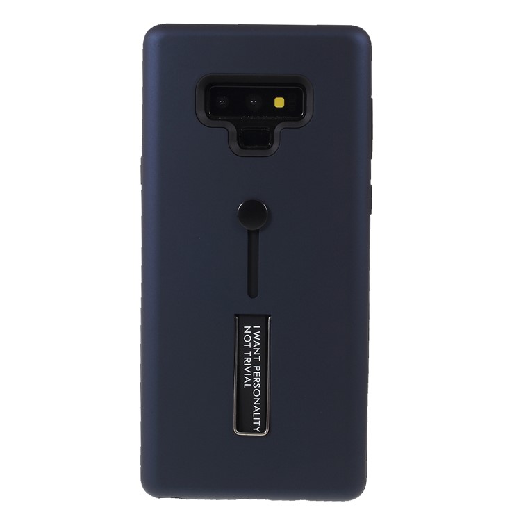 

Kickstand Finger Grip PC TPU Hybrid Phone Shell for Samsung Galaxy Note9 N960 - Dark Blue