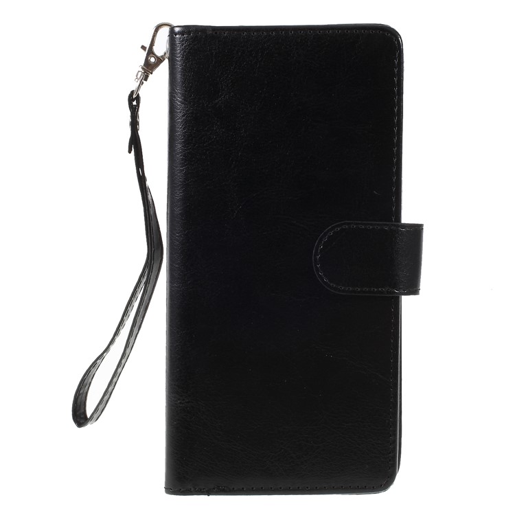 

Detachable 2-in-1 Wallet Leather Protection Phone Casing with Strap for Samsung Galaxy Note9 N960 - Black