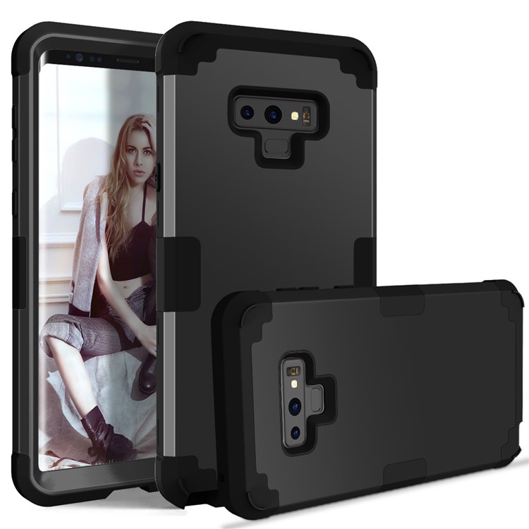

3-piece PC + Silicone Shockproof Hybrid Case for Samsung Galaxy Note9 N960 - All Black, Galaxy Note9