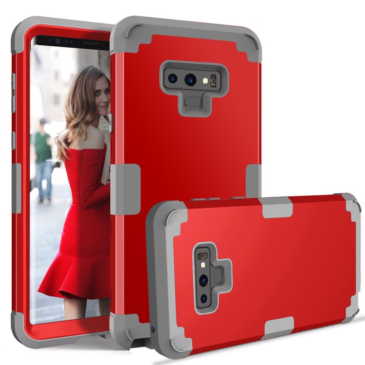 

3-piece PC + Silicone Shockproof Hybrid Cover for Samsung Galaxy Note9 N960 - Red, Galaxy Note9