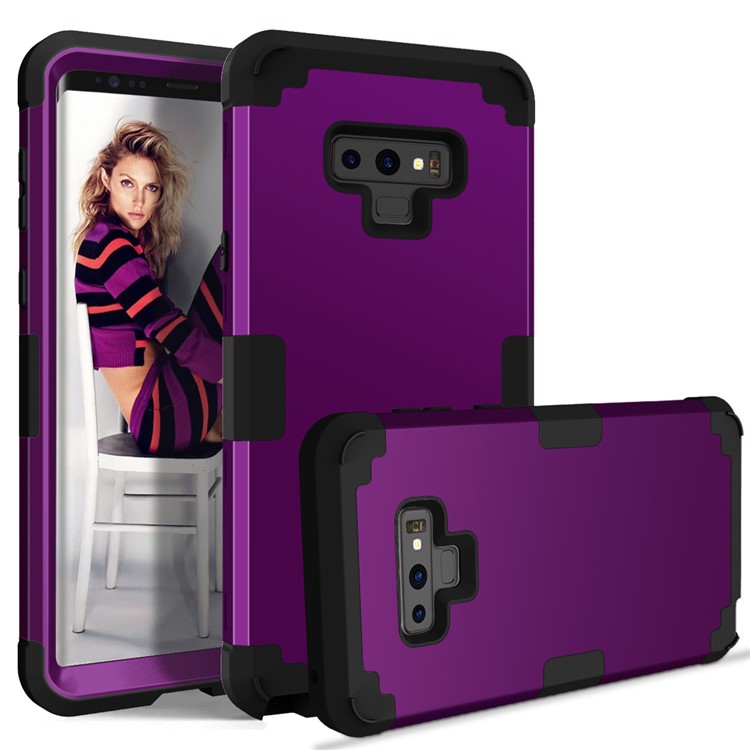 

3-piece PC + Silicone Shockproof Protective Case for Samsung Galaxy Note9 N960 - Dark Purple, Galaxy Note9