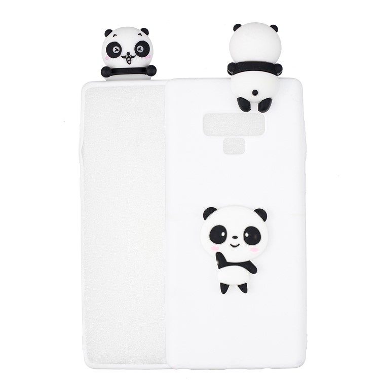 

3D Pattern Soft TPU Phone Lightweight Case for Samsung Galaxy Note9 N960 - Panda Waving Hand / White Background