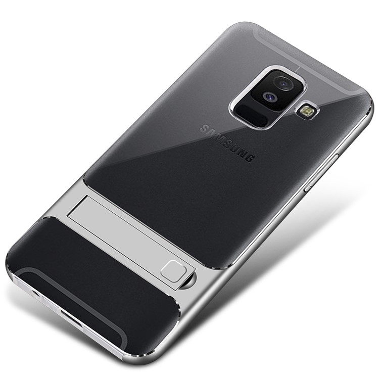 

ELEGANCE PC + TPU Hybrid Back Case with Kickstand for Samsung Galaxy A6 (2018) - Silver, Galaxy A6 (2018)