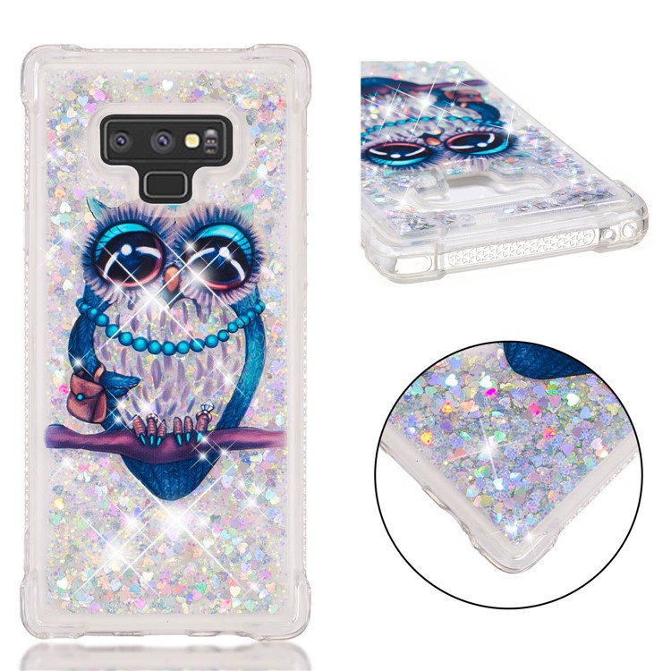 

Glitter Powder Quicksand Shockproof TPU Back Shell for Samsung Galaxy Note9 N960 - Owl