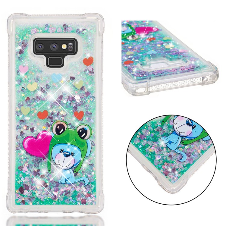 

Glitter Powder Quicksand Shockproof TPU Protective Shell for Samsung Galaxy Note9 N960 - Mouse Wearing Hat