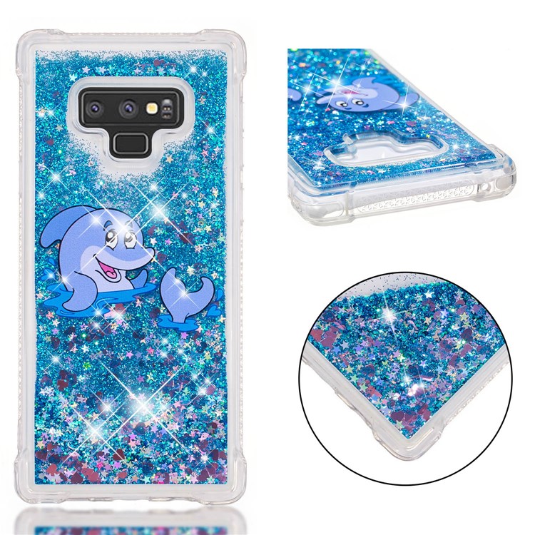 

Glitter Powder Quicksand Shockproof Soft TPU Cover for Samsung Galaxy Note9 N960 - Lovely Dolphin