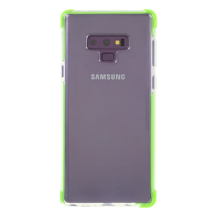 

Bi-color Shock-proof TPU Flexible Back Cellphone Case for Samsung Galaxy Note9 N960 - Green