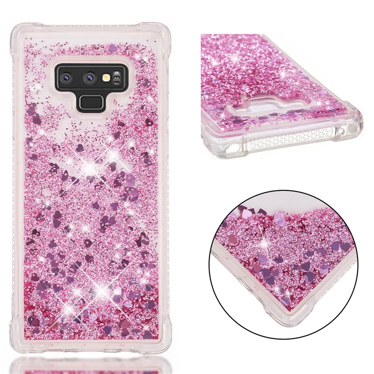 

Glitter Powder Quicksand Shockproof TPU Cell Phone Case Cover for Samsung Galaxy Note9 N960 - Rose Gold