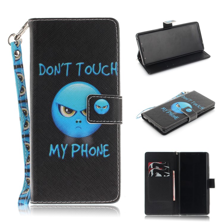 

Pattern Printing Leather Wallet Cover for Samsung Galaxy Note9 SM-N960 - Blue Do not Touch My Phone