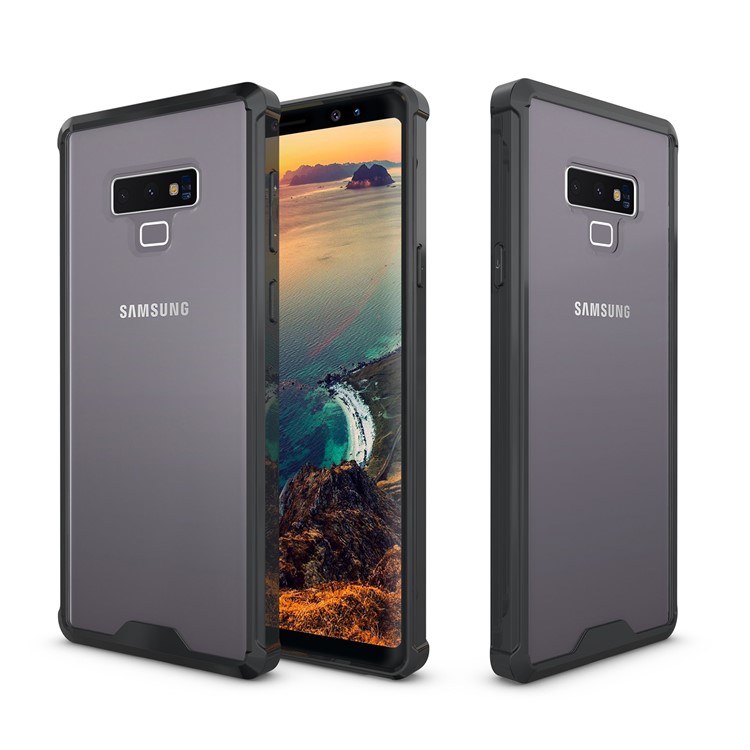

Clear Acrylic + Soft TPU Hybrid Phone Case for Samsung Galaxy Note9 N960 - Black