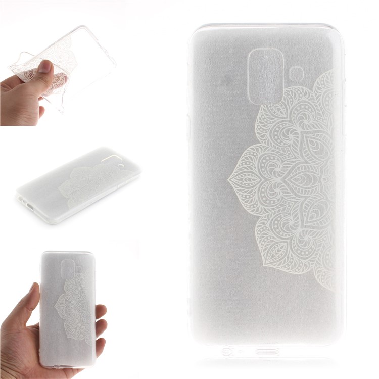 

Pattern Printing IMD TPU Back Cover for Samsung Galaxy A6 (2018) - White Half Flower, Galaxy A6 (2018)