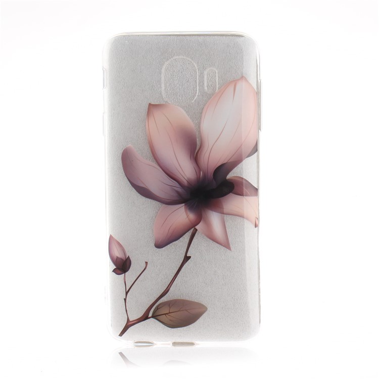 Pattern Printing IMD Soft TPU Cellphone Case for Samsung Galaxy J4 (2018) - Pink Flower-3