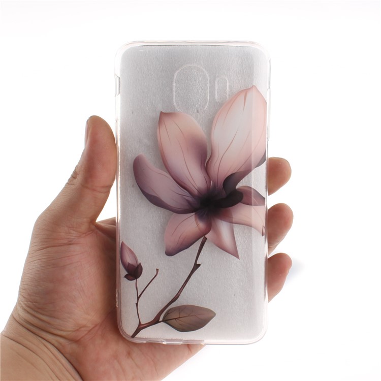 Pattern Printing IMD Soft TPU Cellphone Case for Samsung Galaxy J4 (2018) - Pink Flower-6