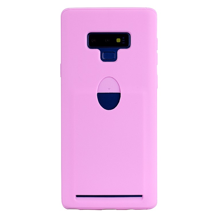 

Ultra Thin TPU Card Holder Mobile Phone Case for Samsung Galaxy Note9 N960 - Pink