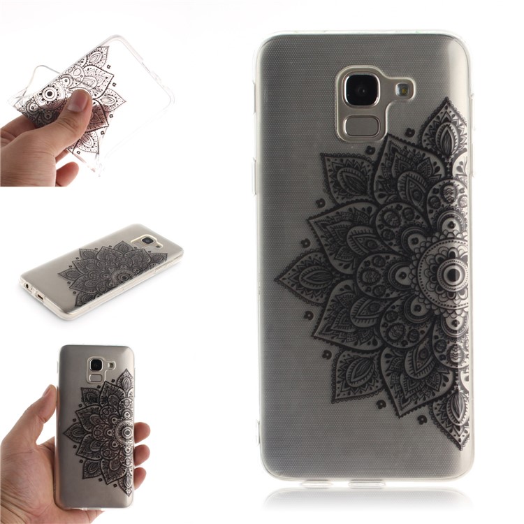 

Pattern Printing IMD TPU Protective Mobile Case for Samsung Galaxy J6 (2018) - Black Half Flower, Galaxy J6 (2018)