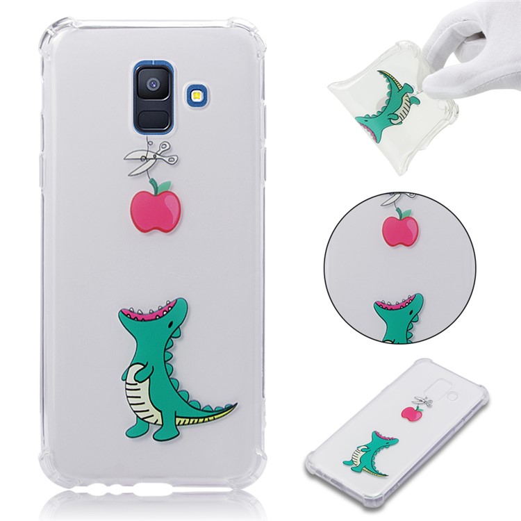 

Anti-drop Patterned Soft TPU Case for Samsung Galaxy A6 (2018) - Dinosaur Eating Apple, Galaxy A6 (2018)