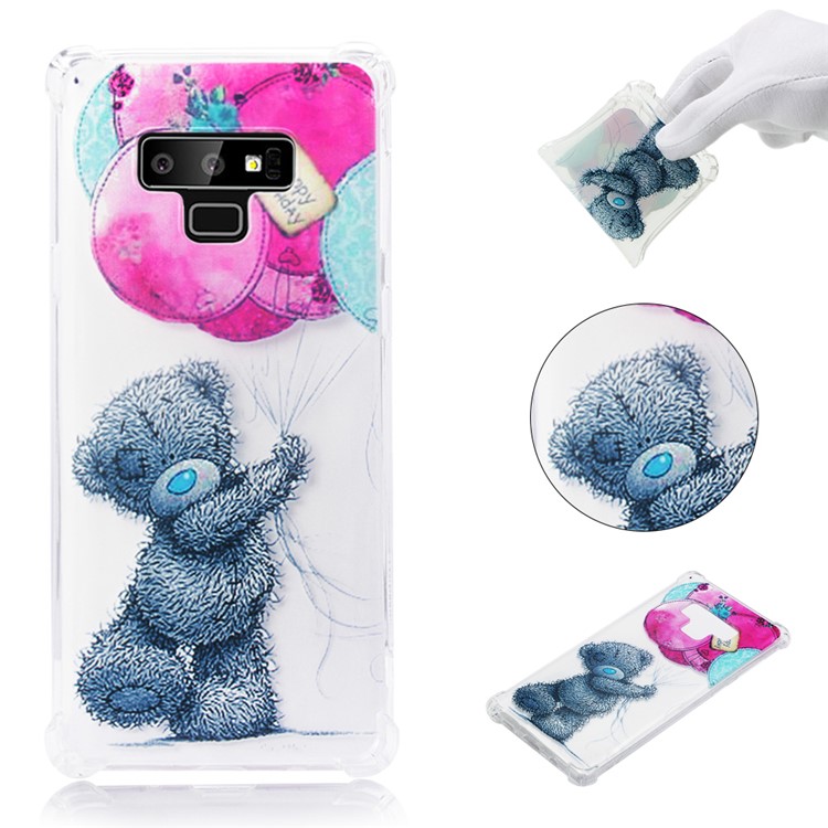 

Anti-drop Patterned Printing Soft TPU Cell Phone Shell for Samsung Galaxy Note9 N960 - Bear and Balloon