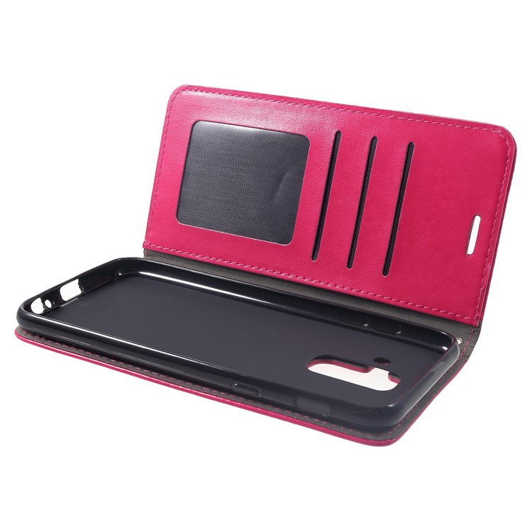 Impressão Cat E Fish Bone Wallet Stand Case Capa De Telefone De Couro Para Samsung Galaxy A6 Plus (2018) / A9 Star Lite - Rosa-6