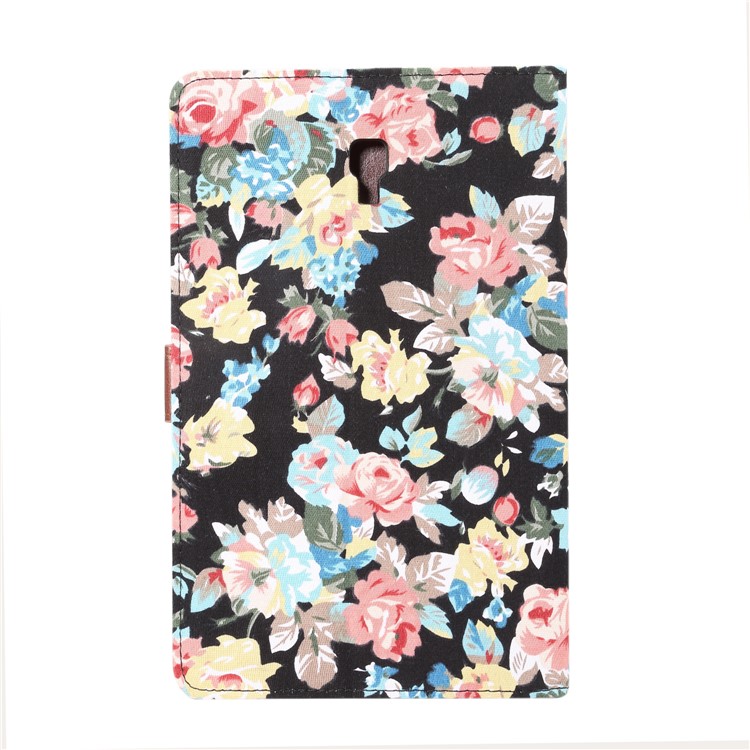 Flor Carteira De Pele De Pano PU Tablet Estojo De Couro Para Samsung Galaxy Tab A 10.5 (2018) T590 T595 - Preto-3