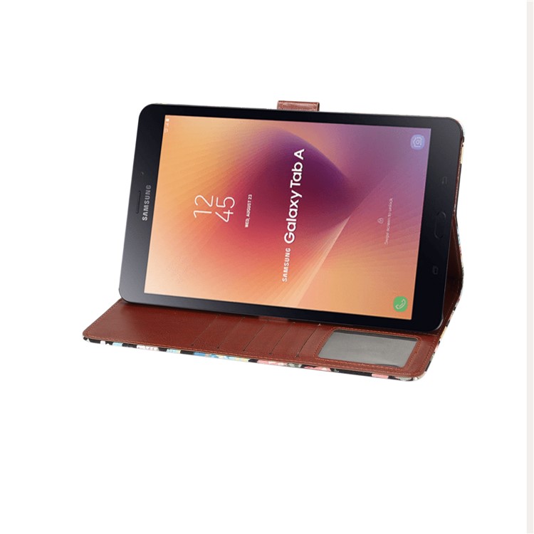 Flor Carteira De Pele De Pano PU Tablet Estojo De Couro Para Samsung Galaxy Tab A 10.5 (2018) T590 T595 - Preto-4