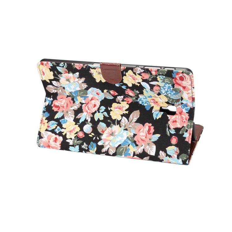 Flor Carteira De Pele De Pano PU Tablet Estojo De Couro Para Samsung Galaxy Tab A 10.5 (2018) T590 T595 - Preto-5