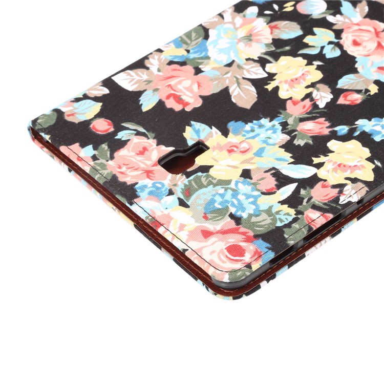 Flor Carteira De Pele De Pano PU Tablet Estojo De Couro Para Samsung Galaxy Tab A 10.5 (2018) T590 T595 - Preto-6