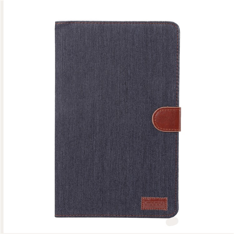 Jeans Cloth Texture Wallet Stand Leather Flip Case for Samsung Galaxy Tab A 10.5 (2018) T590 T595 - Black Blue-2