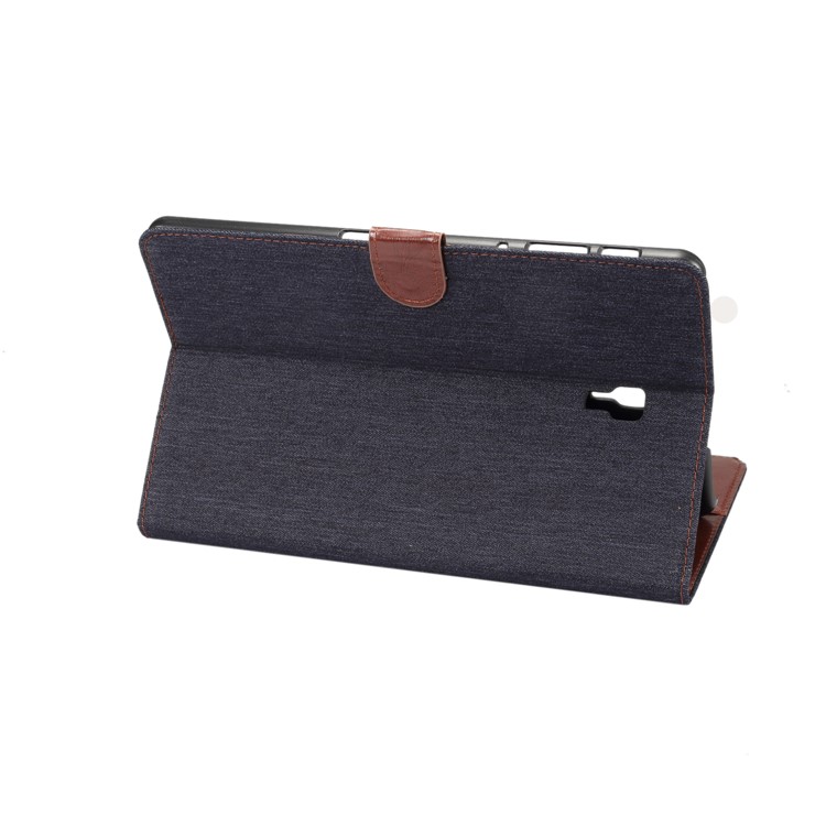Jeans Cloth Texture Wallet Stand Leather Flip Case for Samsung Galaxy Tab A 10.5 (2018) T590 T595 - Black Blue-6