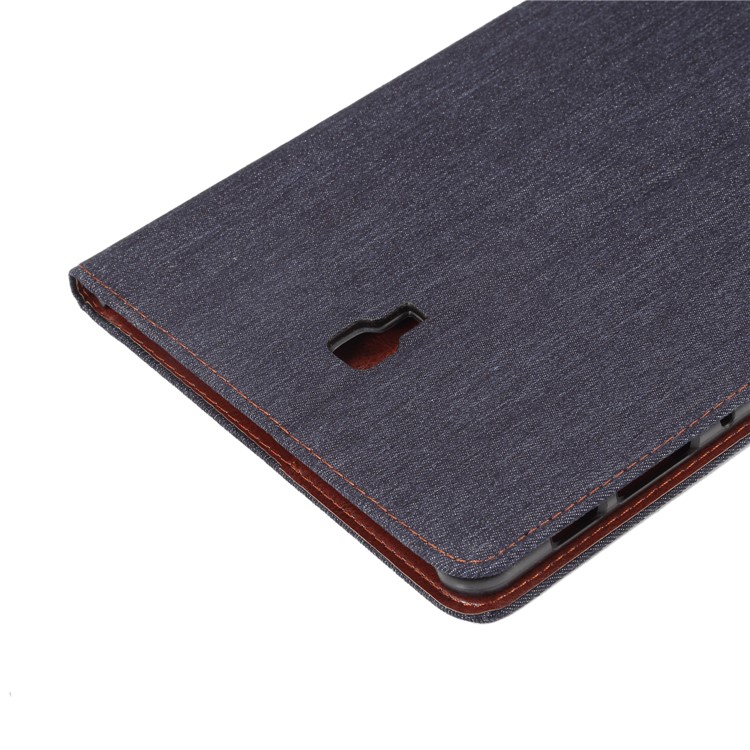 Jeans Cloth Texture Wallet Stand Leather Flip Case for Samsung Galaxy Tab A 10.5 (2018) T590 T595 - Black Blue-7