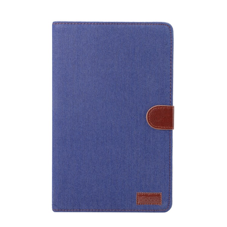Jeans Cloth Texture Wallet Stand Leather Flip Shell for Samsung Galaxy Tab A 10.5 (2018) T590 T595 - Dark Blue-2