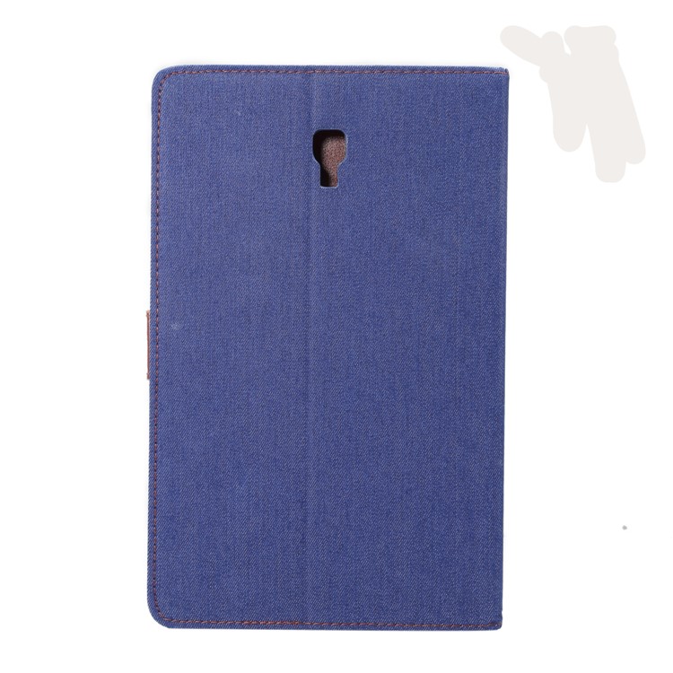 Jeans Cloth Texture Wallet Stand Leather Flip Shell for Samsung Galaxy Tab A 10.5 (2018) T590 T595 - Dark Blue-3