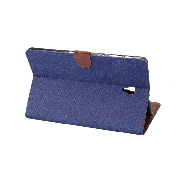 Jeans Cloth Texture Wallet Stand Leather Flip Shell for Samsung Galaxy Tab A 10.5 (2018) T590 T595 - Dark Blue-5