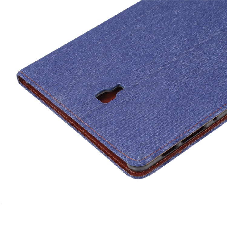 Jeans Cloth Texture Wallet Stand Leather Flip Shell for Samsung Galaxy Tab A 10.5 (2018) T590 T595 - Dark Blue-6