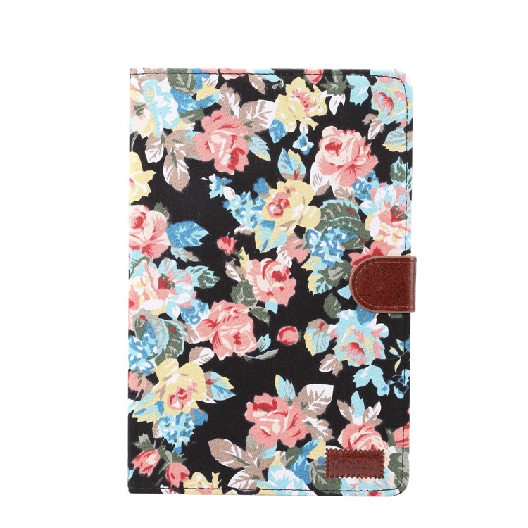 Flower Cloth Skin PU Leather Stand Wallet Protector Case for Samsung Galaxy Tab S4 10.5 T830 - Black-2