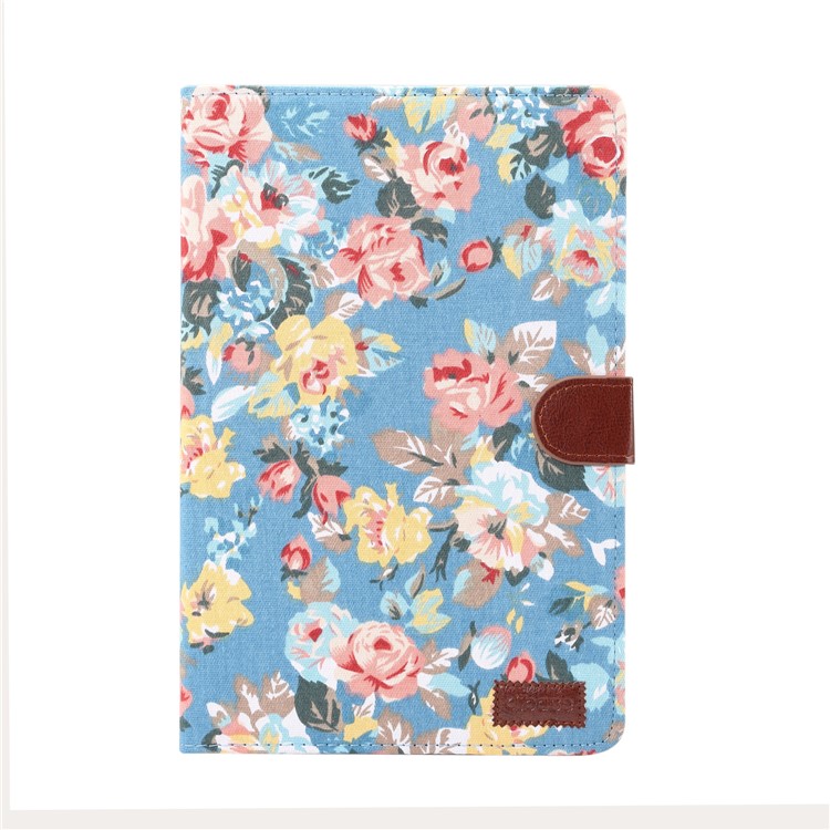 Flor De La Tela De La PU De La PU Billetera De La Tableta De Cuero Con Soporte Para Samsung Galaxy Tab S4 10.5 T830 - Azul-2
