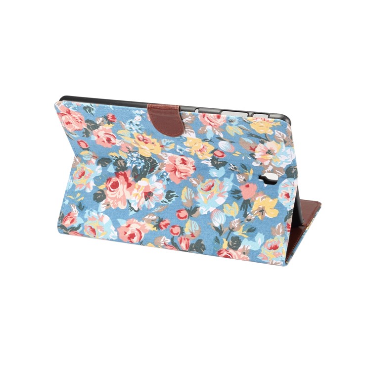 Flor De La Tela De La PU De La PU Billetera De La Tableta De Cuero Con Soporte Para Samsung Galaxy Tab S4 10.5 T830 - Azul-4