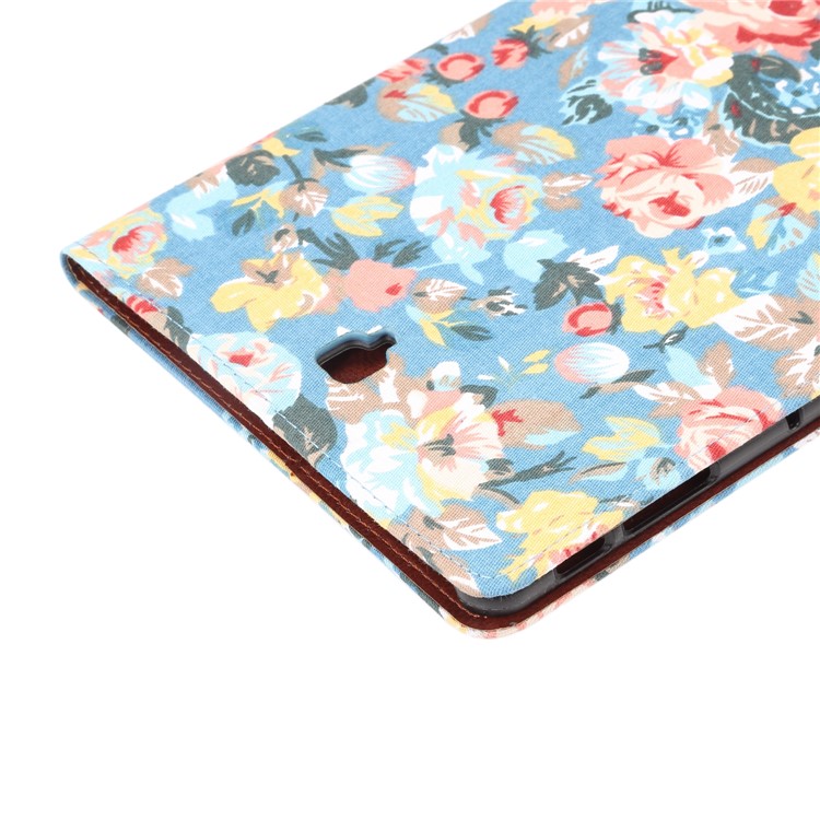 Flor De La Tela De La PU De La PU Billetera De La Tableta De Cuero Con Soporte Para Samsung Galaxy Tab S4 10.5 T830 - Azul-6