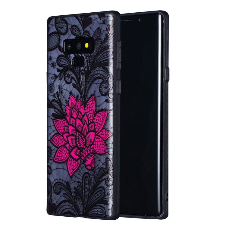 

Embossed Soft TPU + PC Cellphone Case for Samsung Galaxy Note9 N960 - Big Red Flower