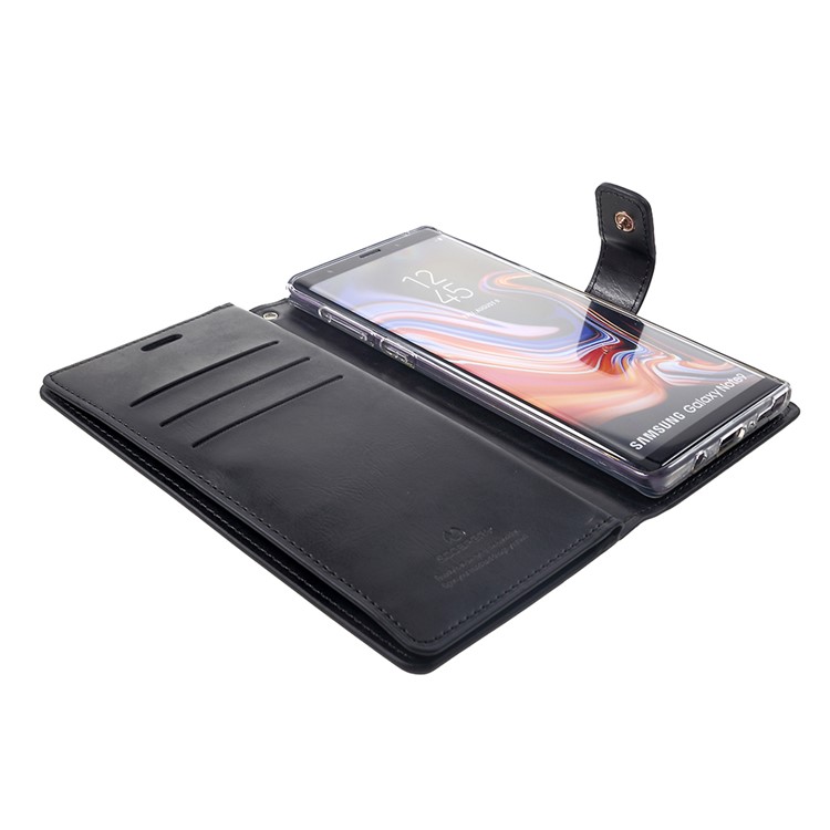 MERCURY GOOSPERY Mansoor Carteira Diário Estojo De Couro Para Samsung Galaxy Note9 N960 - Preto-7