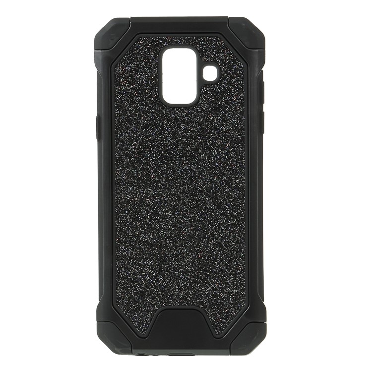 3-in-1 Glittery Powder Texture TPU + PC Hybrid Cover for Samsung Galaxy A6 (2018) - Black-1