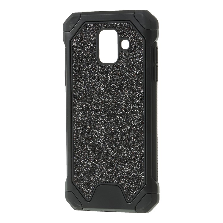 3-in-1 Glittery Powder Texture TPU + PC Hybrid Cover for Samsung Galaxy A6 (2018) - Black-2