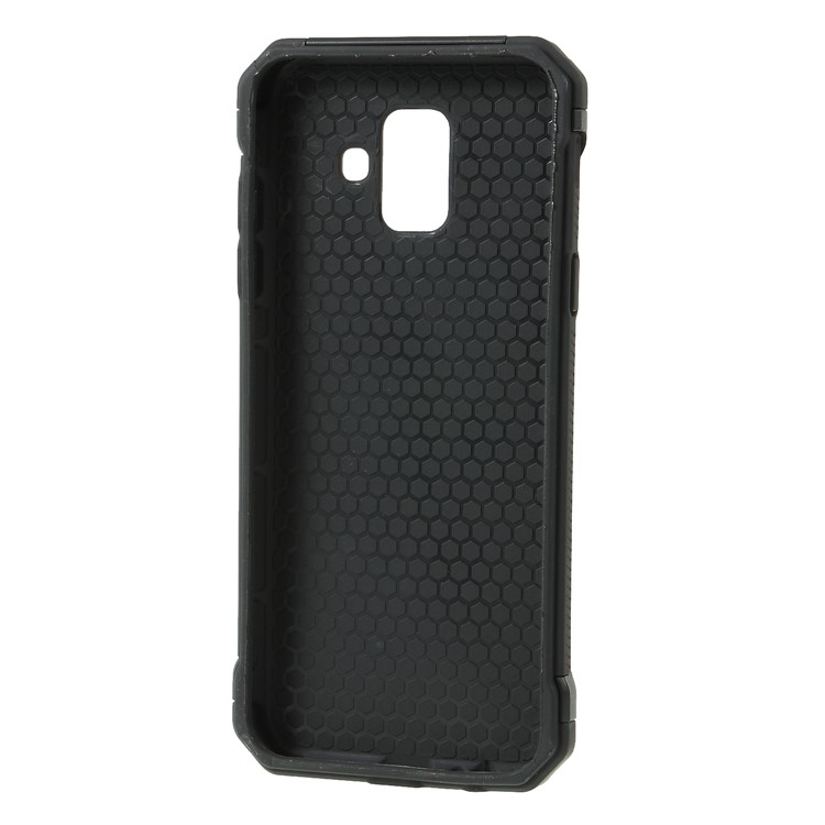 3-in-1 Glittery Powder Texture TPU + PC Hybrid Cover for Samsung Galaxy A6 (2018) - Black-3
