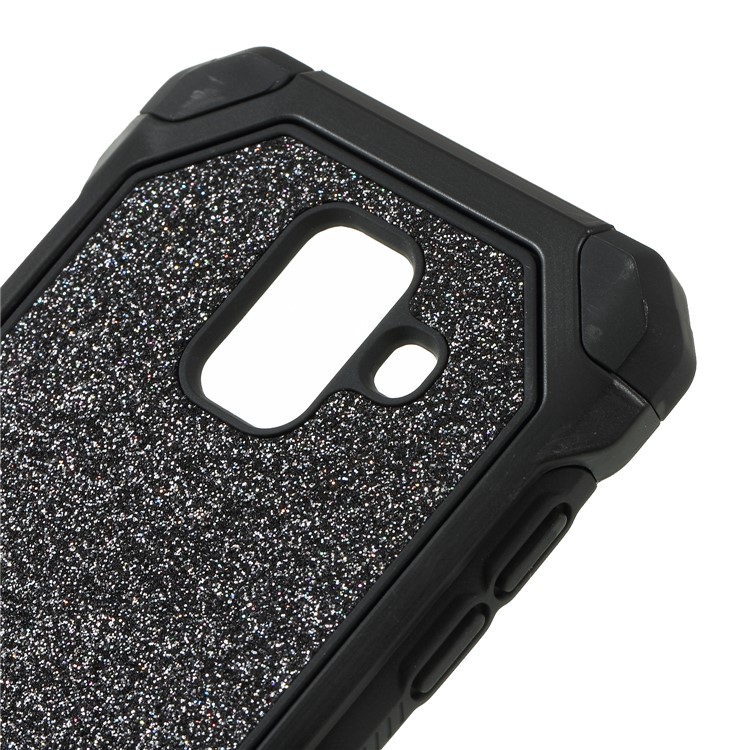 3-in-1 Glittery Powder Texture TPU + PC Hybrid Cover for Samsung Galaxy A6 (2018) - Black-4