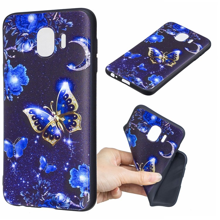 

Шаблон Печати Тиснением Корпус Случае TPU Для Галактики Samsung J4 (2018) - Голубая Бабочка, Galaxy J4 (2018)