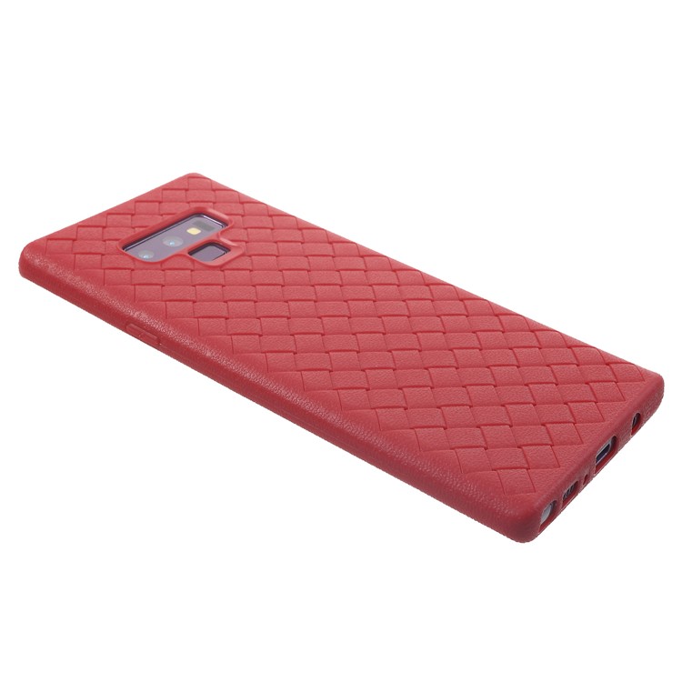 Woven Pattern TPU Ultra Thin Phone Back Casing for Samsung Galaxy Note9 N960 - Red-3