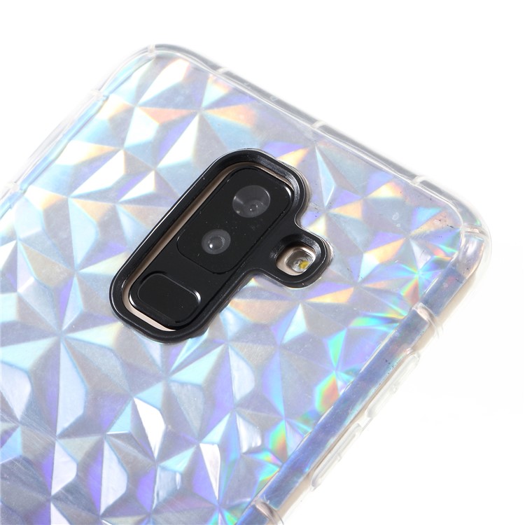 Gradient Color 3D Diamond Grain Drop-proof TPU Case with Dazzling Paper for Samsung Galaxy A6+ (2018) / A9 Star Lite - Dark Purple-4