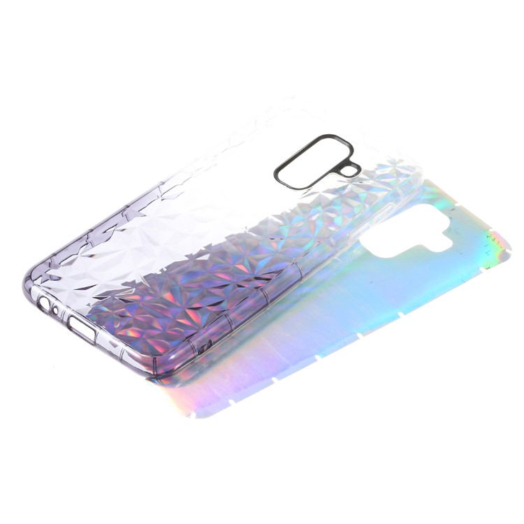 Gradient Color 3D Diamond Grain Drop-proof TPU Case with Dazzling Paper for Samsung Galaxy A6+ (2018) / A9 Star Lite - Dark Purple-7